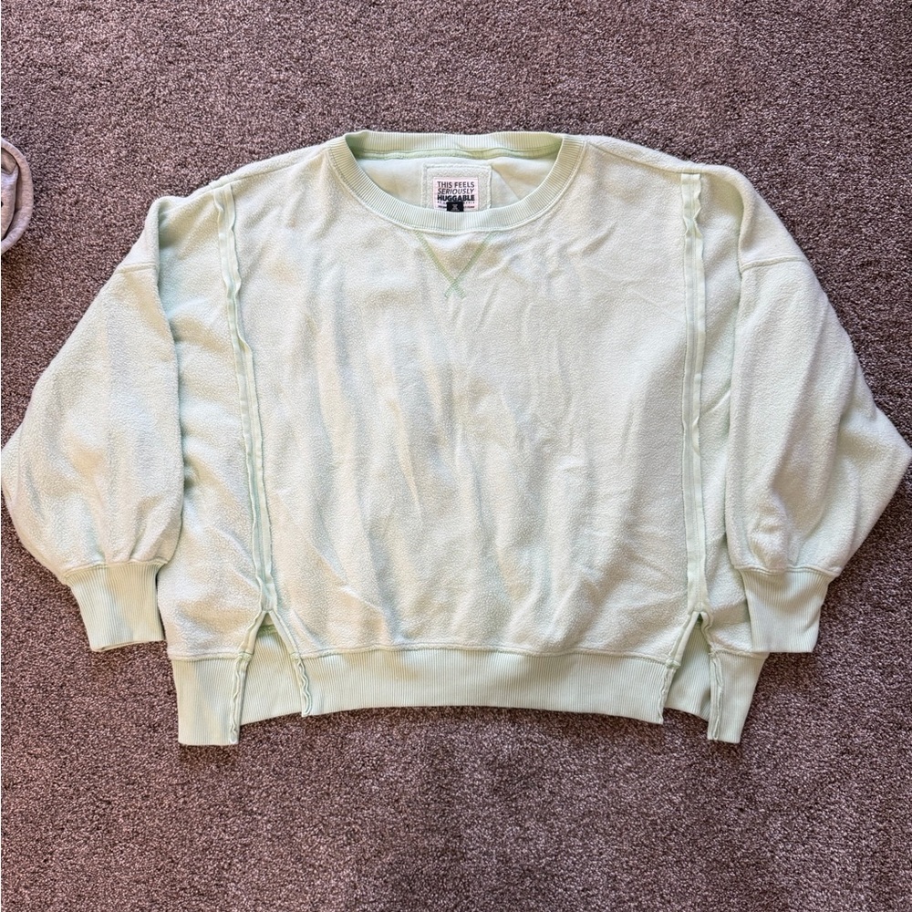 American Eagle Outfitters Light Green Crew Neck Sweater